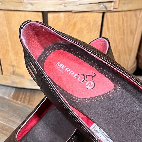 Merrell Evera Brown Leather 2.75" Heel Cycling Comfort Slip-On Pumps Womens 7 - Picture 11 of 12